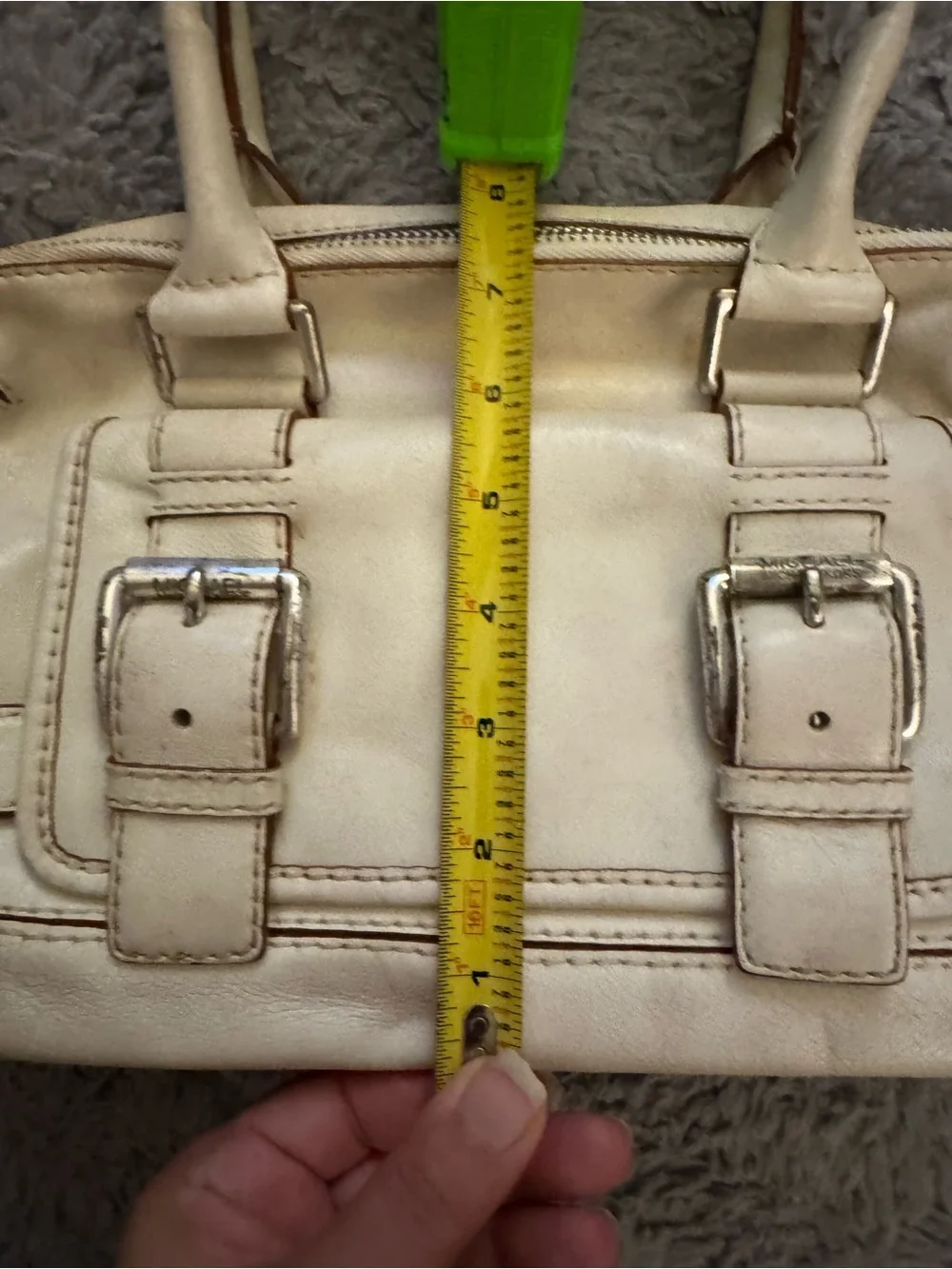 MICHAEL KORS Y2K Cream Leather Satchel Handbag